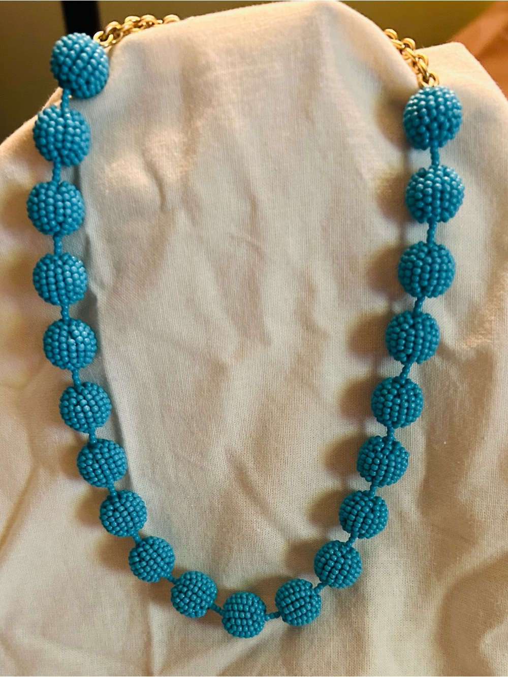 J. Crew Turquoise Beaded Ball Statement Necklace